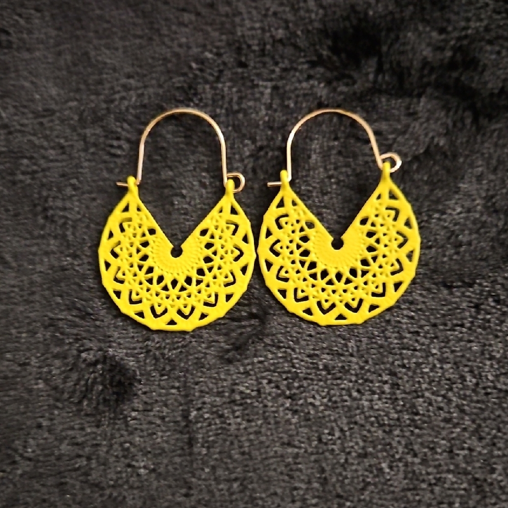 Yellow Bohemian Hoop Earrings - Women Jewelry